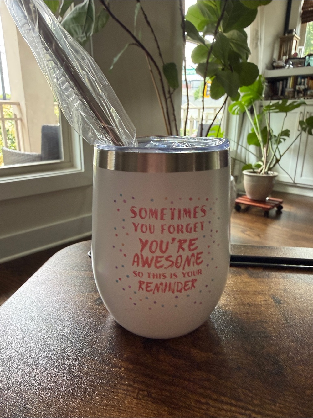 White Stainless Steel Insulated Tumbler - You're Awesome Reminder